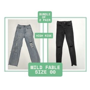 Bundle of 2 Pair Wild Fable Size 00 High Rise Jeans
